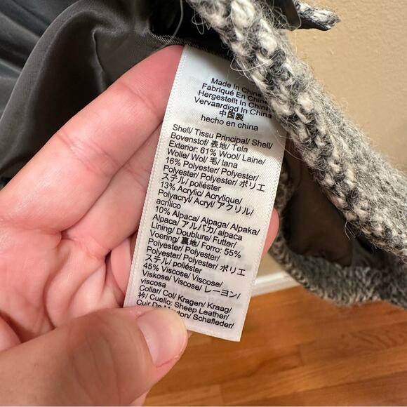NWT Madewell Gray Herringbone Alpaca Wool Italian Fabric Coat Jacket Medium - Picture 9 of 16